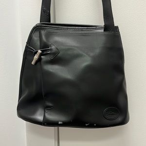 Longchamp Paris women’s vintage black toggle crossbody bag - black leather